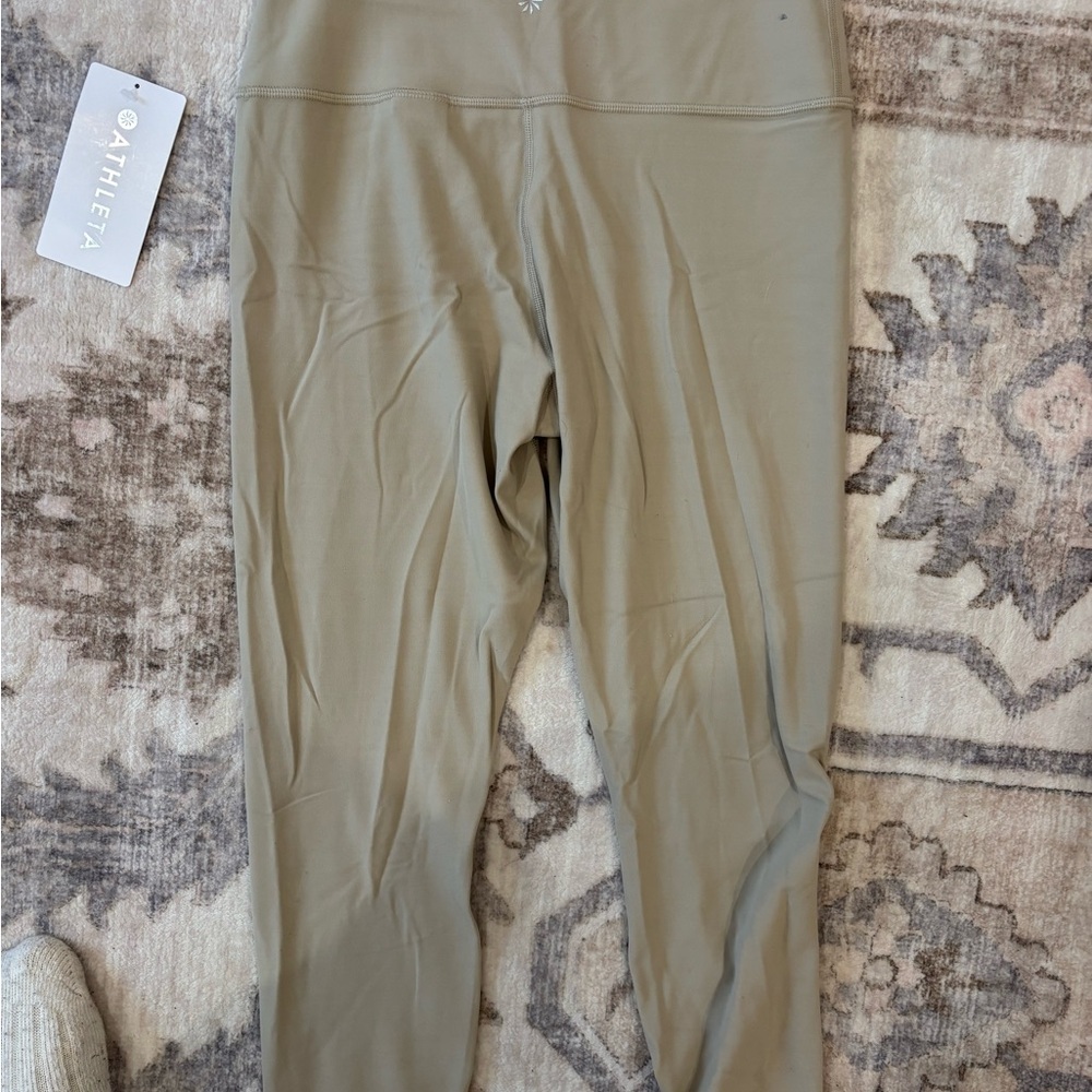 Athleta Light Cream/Gray Leggings